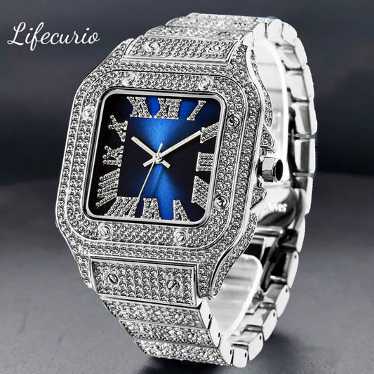 Blue Glacier Iced Out Watch | Lifecurio